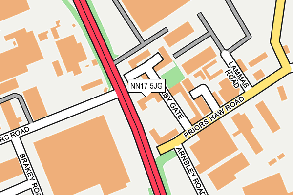 NN17 5JG map - OS OpenMap – Local (Ordnance Survey)