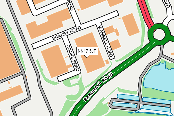 NN17 5JT map - OS OpenMap – Local (Ordnance Survey)