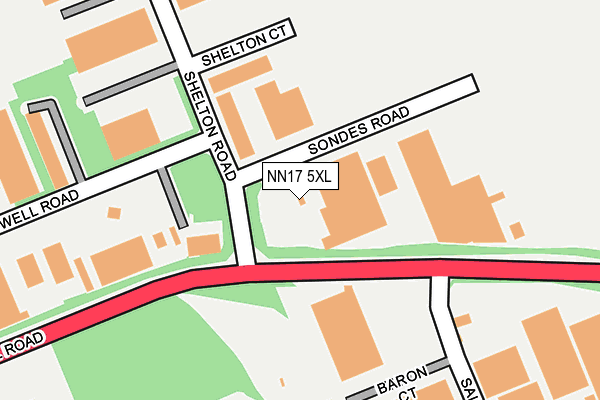 NN17 5XL map - OS OpenMap – Local (Ordnance Survey)
