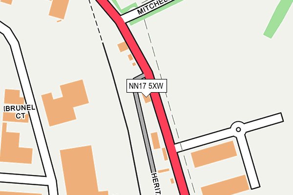 NN17 5XW map - OS OpenMap – Local (Ordnance Survey)