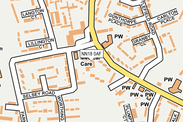 NN18 0AF map - OS OpenMap – Local (Ordnance Survey)