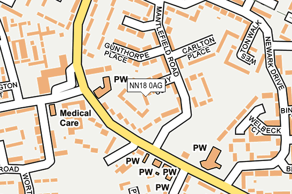 NN18 0AG map - OS OpenMap – Local (Ordnance Survey)