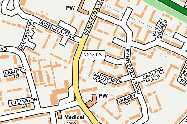NN18 0AJ map - OS OpenMap – Local (Ordnance Survey)