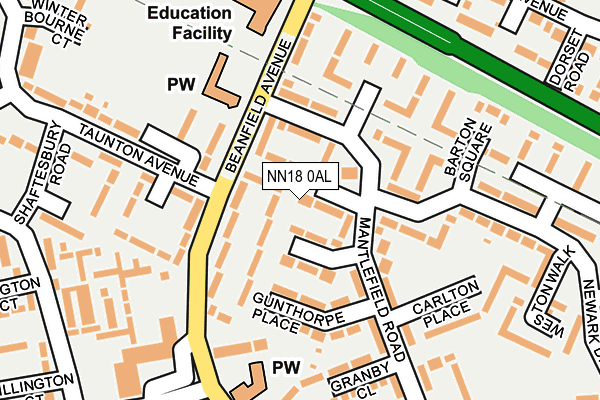 NN18 0AL map - OS OpenMap – Local (Ordnance Survey)