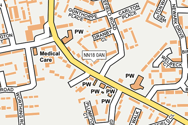 NN18 0AN map - OS OpenMap – Local (Ordnance Survey)