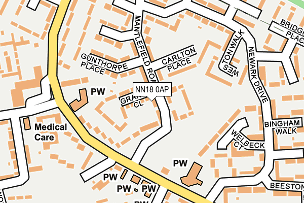 NN18 0AP map - OS OpenMap – Local (Ordnance Survey)