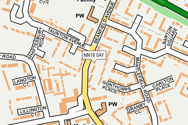 NN18 0AY map - OS OpenMap – Local (Ordnance Survey)