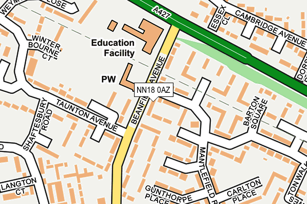 NN18 0AZ map - OS OpenMap – Local (Ordnance Survey)