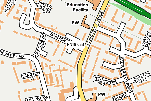 NN18 0BB map - OS OpenMap – Local (Ordnance Survey)