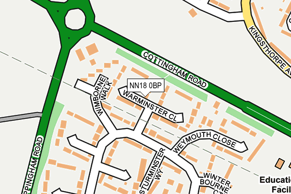 NN18 0BP map - OS OpenMap – Local (Ordnance Survey)