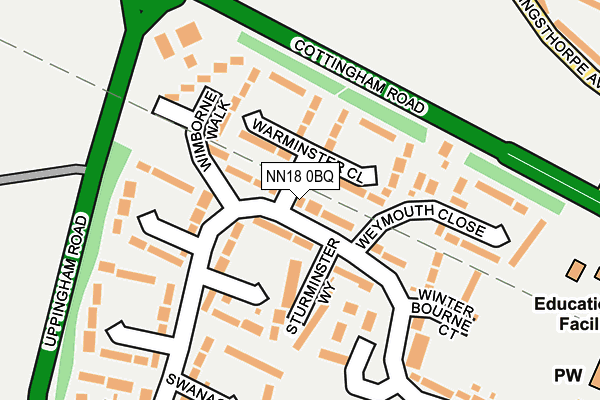 NN18 0BQ map - OS OpenMap – Local (Ordnance Survey)