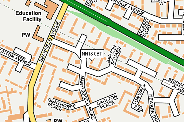 NN18 0BT map - OS OpenMap – Local (Ordnance Survey)