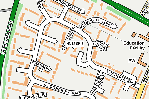 NN18 0BU map - OS OpenMap – Local (Ordnance Survey)