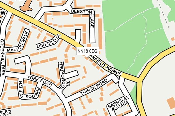 NN18 0EG map - OS OpenMap – Local (Ordnance Survey)