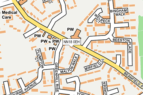 NN18 0EH map - OS OpenMap – Local (Ordnance Survey)