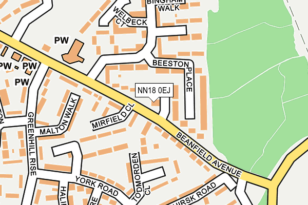 NN18 0EJ map - OS OpenMap – Local (Ordnance Survey)