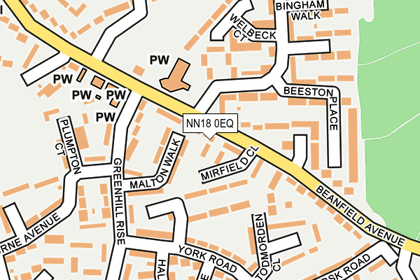 NN18 0EQ map - OS OpenMap – Local (Ordnance Survey)