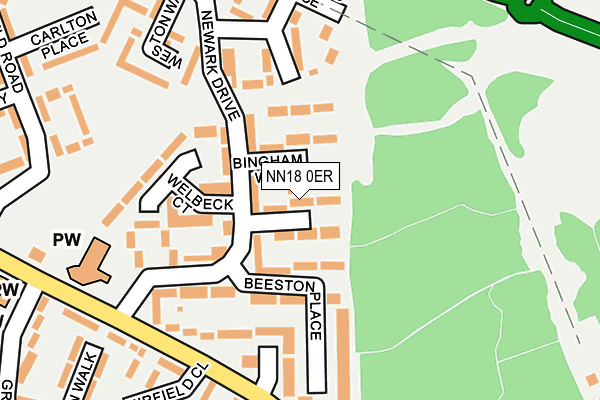 NN18 0ER map - OS OpenMap – Local (Ordnance Survey)