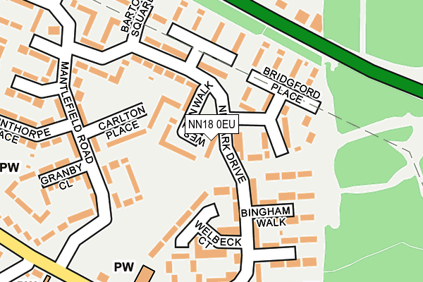 NN18 0EU map - OS OpenMap – Local (Ordnance Survey)