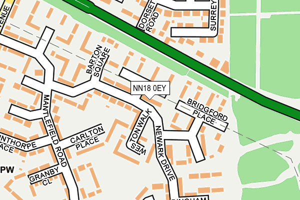 NN18 0EY map - OS OpenMap – Local (Ordnance Survey)