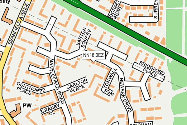 NN18 0EZ map - OS OpenMap – Local (Ordnance Survey)