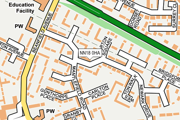 NN18 0HA map - OS OpenMap – Local (Ordnance Survey)
