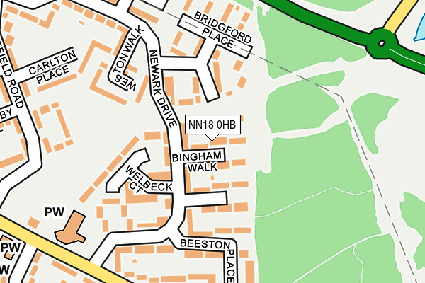 NN18 0HB map - OS OpenMap – Local (Ordnance Survey)