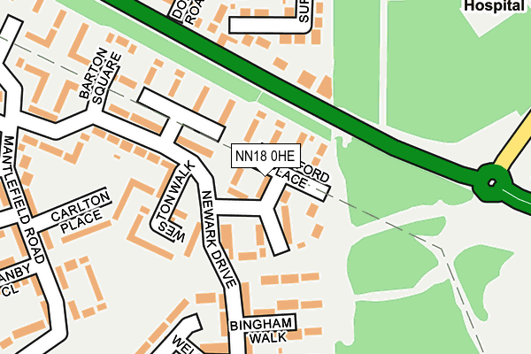 NN18 0HE map - OS OpenMap – Local (Ordnance Survey)