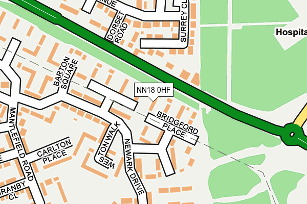 NN18 0HF map - OS OpenMap – Local (Ordnance Survey)