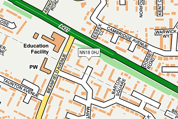 NN18 0HJ map - OS OpenMap – Local (Ordnance Survey)