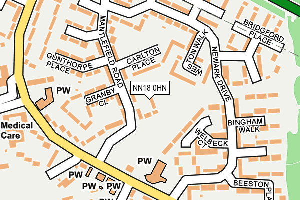 NN18 0HN map - OS OpenMap – Local (Ordnance Survey)