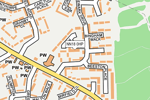 NN18 0HP map - OS OpenMap – Local (Ordnance Survey)