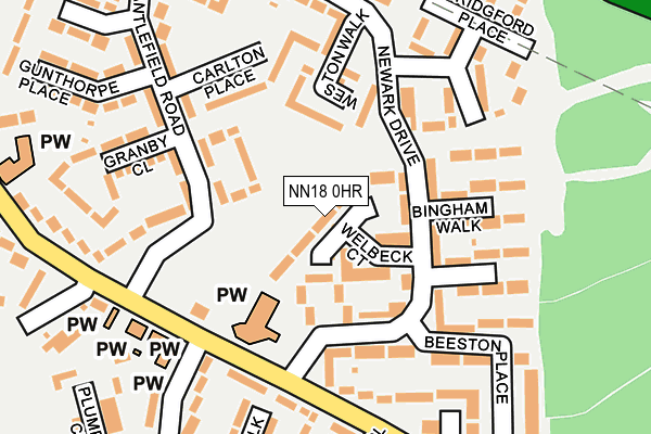NN18 0HR map - OS OpenMap – Local (Ordnance Survey)