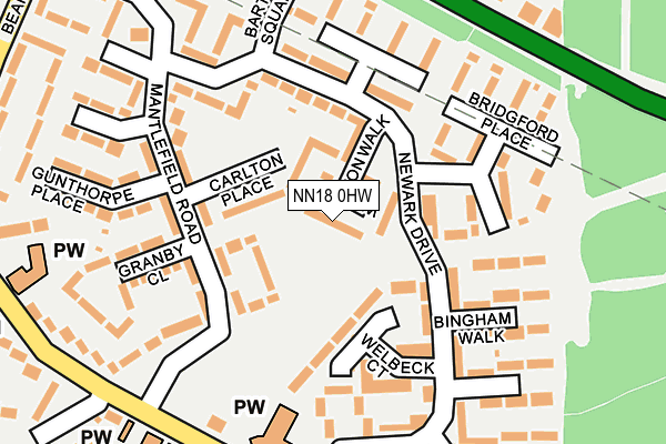 NN18 0HW map - OS OpenMap – Local (Ordnance Survey)