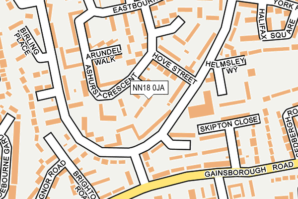 NN18 0JA map - OS OpenMap – Local (Ordnance Survey)