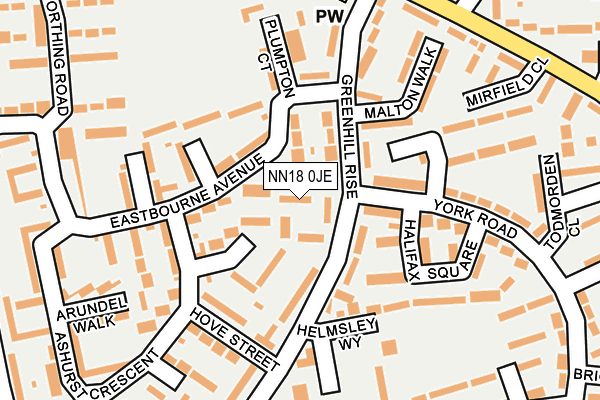 NN18 0JE map - OS OpenMap – Local (Ordnance Survey)