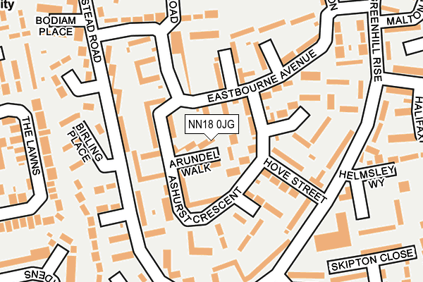 NN18 0JG map - OS OpenMap – Local (Ordnance Survey)