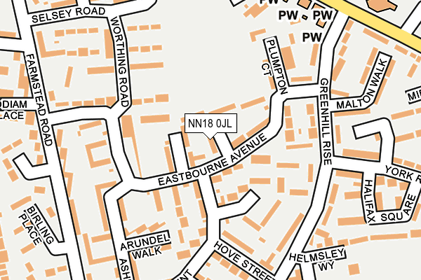 NN18 0JL map - OS OpenMap – Local (Ordnance Survey)