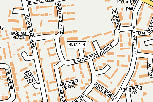 NN18 0JN map - OS OpenMap – Local (Ordnance Survey)