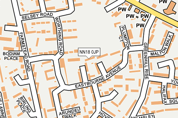 NN18 0JP map - OS OpenMap – Local (Ordnance Survey)