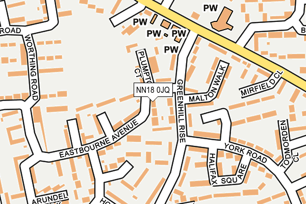 NN18 0JQ map - OS OpenMap – Local (Ordnance Survey)