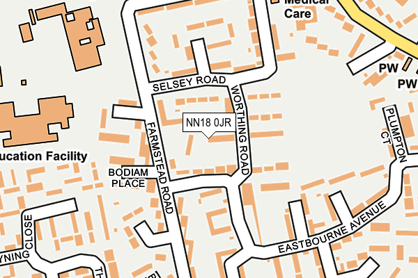 NN18 0JR map - OS OpenMap – Local (Ordnance Survey)