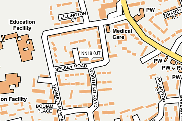 NN18 0JT map - OS OpenMap – Local (Ordnance Survey)