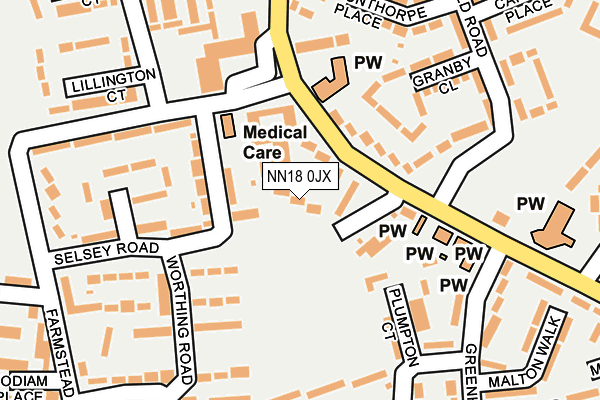 NN18 0JX map - OS OpenMap – Local (Ordnance Survey)