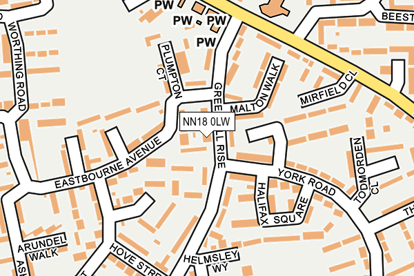 NN18 0LW map - OS OpenMap – Local (Ordnance Survey)