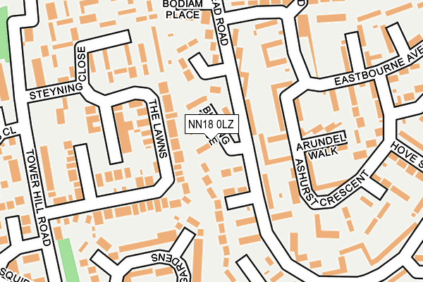 NN18 0LZ map - OS OpenMap – Local (Ordnance Survey)