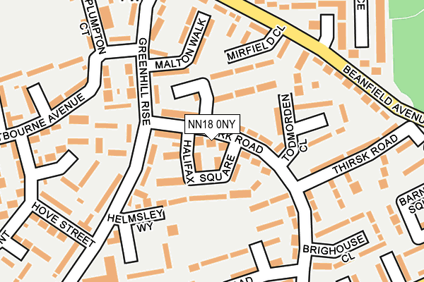 NN18 0NY map - OS OpenMap – Local (Ordnance Survey)