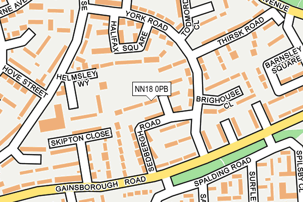 NN18 0PB map - OS OpenMap – Local (Ordnance Survey)