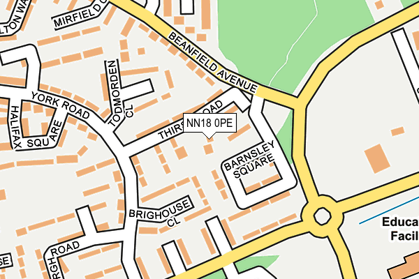 NN18 0PE map - OS OpenMap – Local (Ordnance Survey)