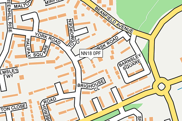 NN18 0PF map - OS OpenMap – Local (Ordnance Survey)
